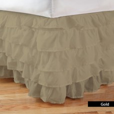 100% Egyptian Cotton 1PC Multi Ruffled Bed Skirt Solid [Supreme Collection]