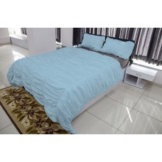 100% Egyptian Cotton Designer 3 PC Ruched Duvet Set Solid [Supreme Collection]