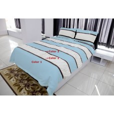 100% Egyptian Cotton Designer Chic Ruched with Ribbon Piping 3PCs Duvet Set Solid [Supreme Collection]