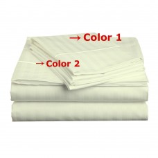 100% Egyptian Cotton 4PCs Sheet Set with Piping Solid [Supreme Collection]