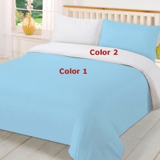 100% Egyptian Cotton 3PCs Reversible Duvet Set Solid [Supreme Collection]