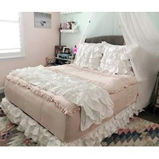 100% Egyptian Cotton 1PC Ruffle Bed Runner Set Solid [Signature Collection] 