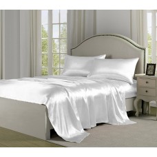 Brushed Microfiber Satin 4PCs Sheet Set Solid [Classic Collection]