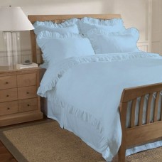 100% Egyptian Cotton 3PCs Frilled Duvet Set Solid [Supreme Collection]