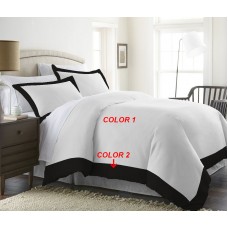 100% Egyptian Cotton 1 PC Two Tone Duvet Cover Solid [Signature Collection]