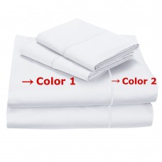 100% Egyptian Cotton 4PCs Sheet Set with Piping Solid [Signature Collection]